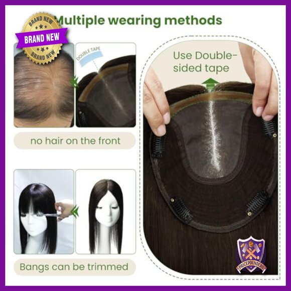 Real Human Hair Topper 14 Inch 65 Grams High Density Thinning Hair Cover